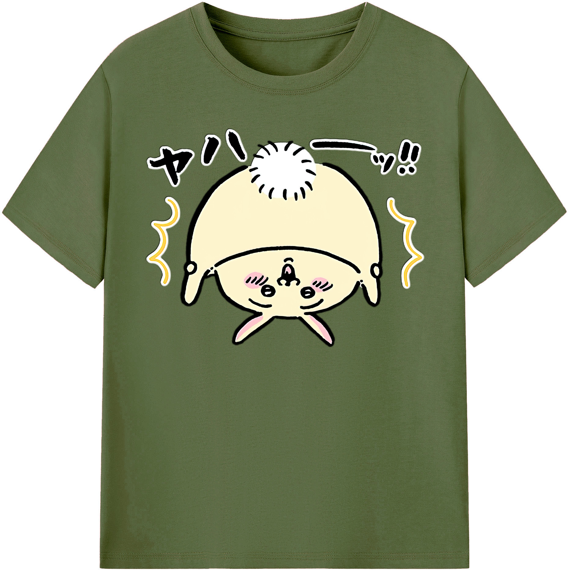 （画像用） ちいかわ うさぎ Chii-kawa usagi 綿100％半袖Tシャツ（フロントプリント）